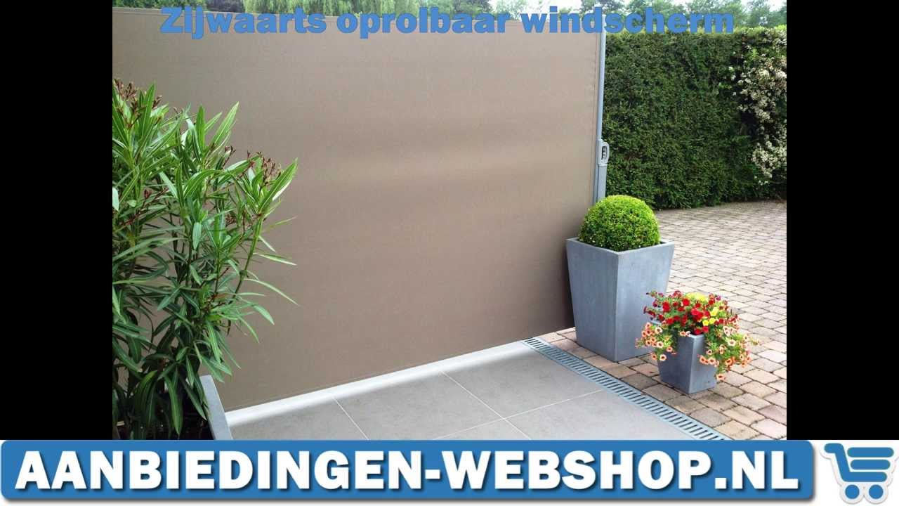 Zijwaarts oprolbaar windscherm (1.80m hoog en 3.50m breed) - YouTube