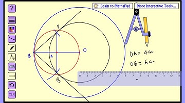 construct a tangent to a circle of radius 4 cm from a point on the concentric circle of radius 6 cm