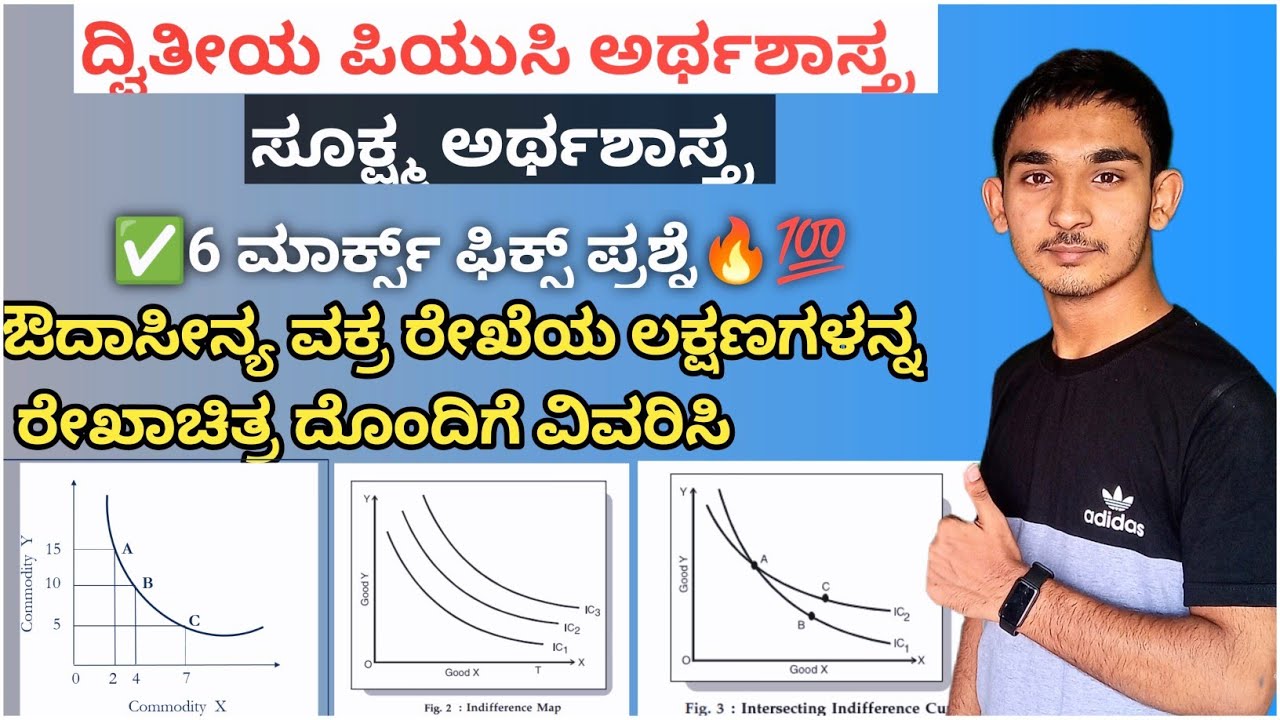 2nd PUC Economics ಔದಾಸೀನ್ಯ ವಕ್ರರೇಖೆಯ ಲಕ್ಷಣಗಳು.6 ಮರ್ಕ್ಸ್ ಪಿಕ್ಸ್ ಪ್ರಶ್ನೆ 🔥 2 PUC Economics #2ndpuc