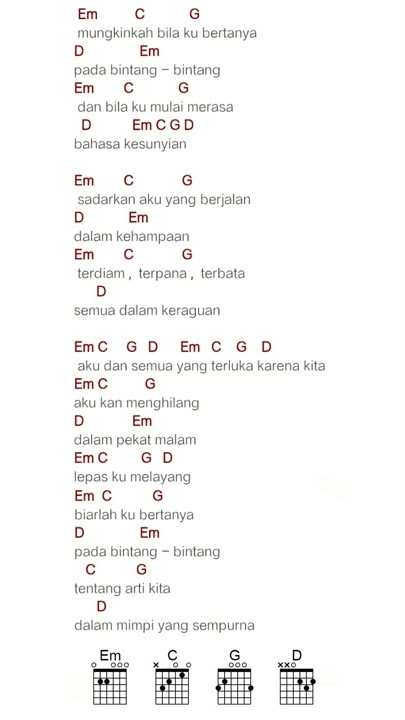 Chord gitar Peterpan - Mimpi yang sempurna