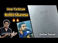How to draw rohit sharma step by step outline tutorial  rohit sharma outline tutorial 