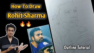 How To Draw Rohit Sharma Step By Step Outline Tutorial | Rohit Sharma Outline Tutorial 😍🔥 screenshot 5