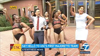USC's first-ever majorette team shows off moves at ABC7