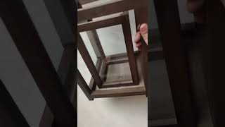 Natural Wood Frame Lantern Candle Holder Centerpiece with Clear Glass Windows Natural Wood Frame Lantern Candle Holder Centerpiece with Clear Glass Windows