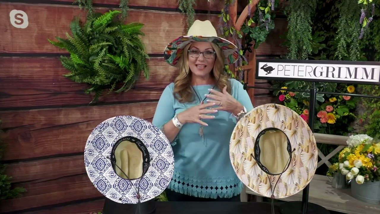 Peter Grimm Koa Packable Printed Brim Sun Hat with UPF 50+ on QVC