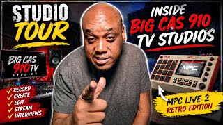 Inside Big Cas 910 TV Studios 🎙️ | Home Studio Tour + Workflow + MPC Live 2 Retro Edition 🔥