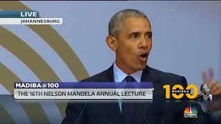Former US President Barack Obama delivers 16th Nelson Mandela annual lecture