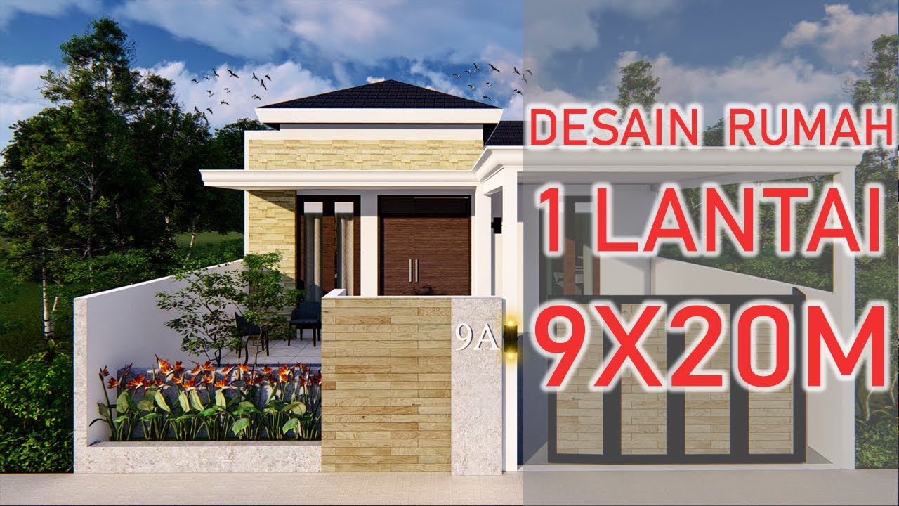 DESAIN RUMAH UNIK RUMAH 1 LANTAI DENGAN LUAS LAHAN 9X20 METER RAMADHAN DESAINRUMAH YouTube