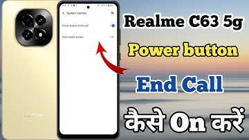 Realme C63 5g Power Button End Call Setting Kaise On Kare // Power Button End Call In Realme C63 5g