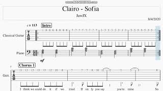 Sofia -  Clairo  Guitar Tabs Sheet Music