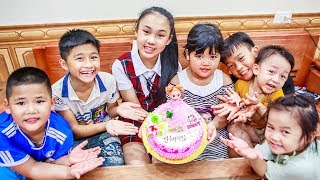 Kids Go To School Birtay Of Chuns Children Cooperation Make A Birtay Cake In Bakery Shop