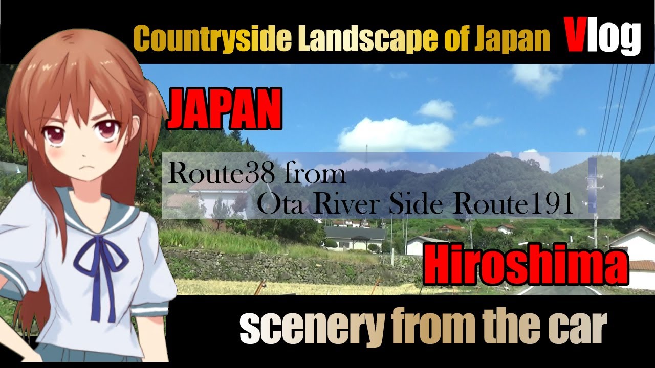 【Japanese landscape】Ota River Side Route191 in Hirosima【scenery from the car】