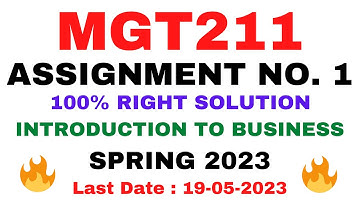 MGT211 ASSIGNMENT NO. 1 SPRING 2023 || 100% RIGHT SOLUTION || INTRODUCTION TO BUSINESS || BY VuTech