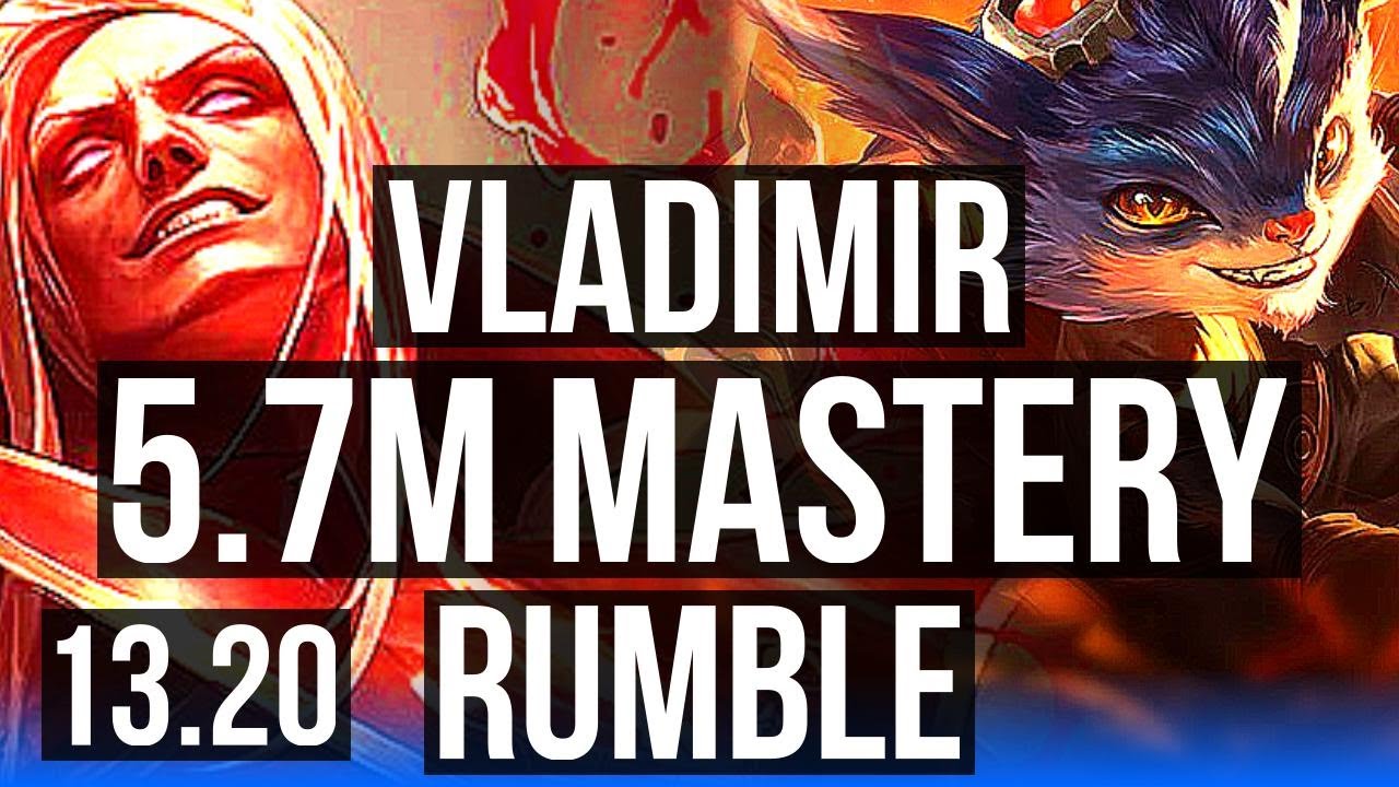 VLAD vs RUMBLE (MID) | 5.7M mastery, 2400+ games, 4/1/10 | KR Diamond | 13.20