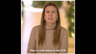 Arkansas Gov. Sarah Huckabee Sanders 2023 video accusing firms of Chinese Communist Party ties