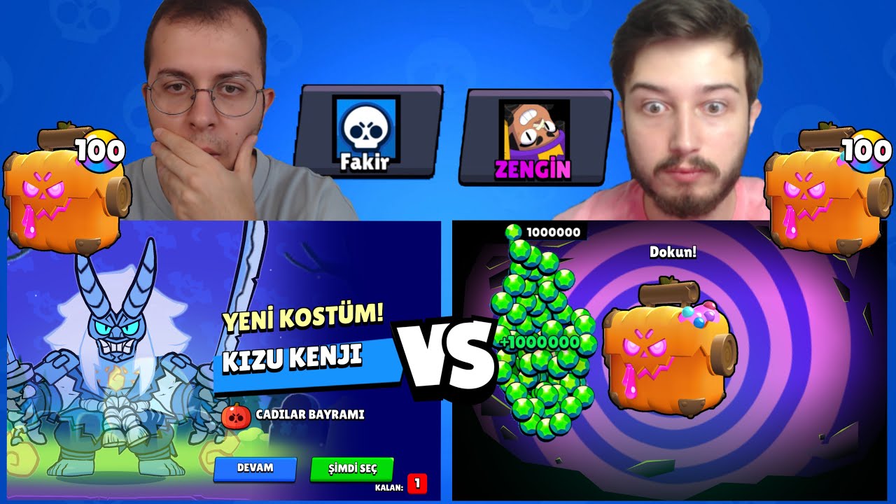 ZENGİN HESAP VS FAKİR HESAP (200 CADILAR BAYRAMI KUTUSU AÇILIMI) !! BRAWL STARS