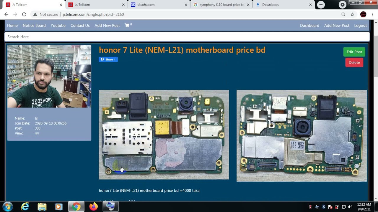 honor 7 Lite NEM L21 motherboard price bd