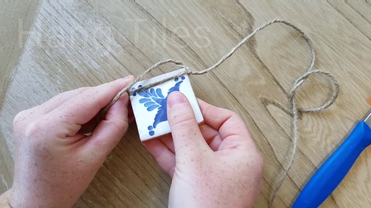 Hang Decorative Tiles With Jute Twine Youtube