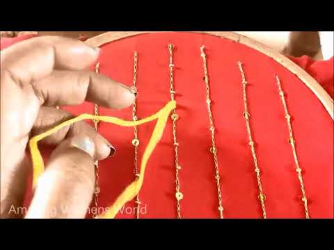Most Adorable Beads Thread Work Design with Normal Stitching Needle - Same Like Aari / Maggam work
