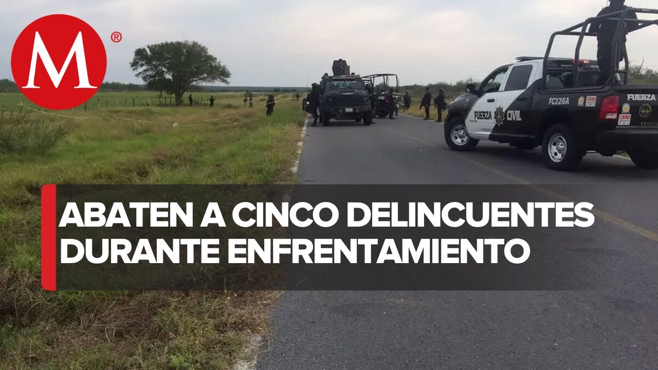 Abate Fuerza Civil a cinco presuntos delincuentes en China, Nuevo León