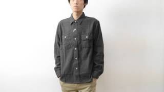 SUGAR CANE（シュガーケーン） コットンフランネル ワークシャツ メンズ 長袖 ネルシャツ 無地 プレーン 厚手 ヘビー アメカジ ワーク 日本製 SC27102 mv153