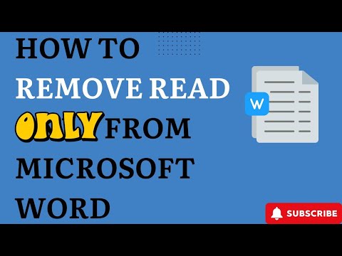 How To Remove Read Only From Microsoft Word