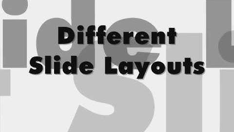 Adding Slides & Slide Layouts in Microsoft Powerpoint 2007