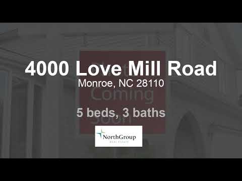 4000 Love Mill Road, Monroe, NC home video tour