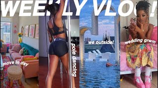 WEEKLY VLOG! MOVING BACK INTO MY APARTMENT + POLE DANCING CLASS + GRWM FOR A WEDDING & MORE