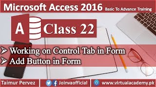 Working on Control Tab in Form | Add Button in Form | Microsoft Access  Tutorials  22