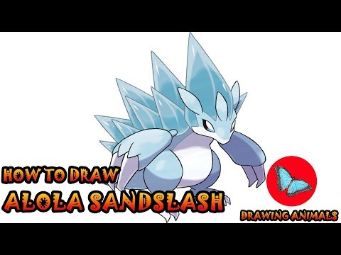 How To Draw Alola Sandslash From Pokemon | Drawing Animals