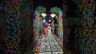 🌸 Royal Wedding Entry Walkway Decoration ✨ | Flower Glass Pathway Wedding Decor 💍😍 #Shorts #decor