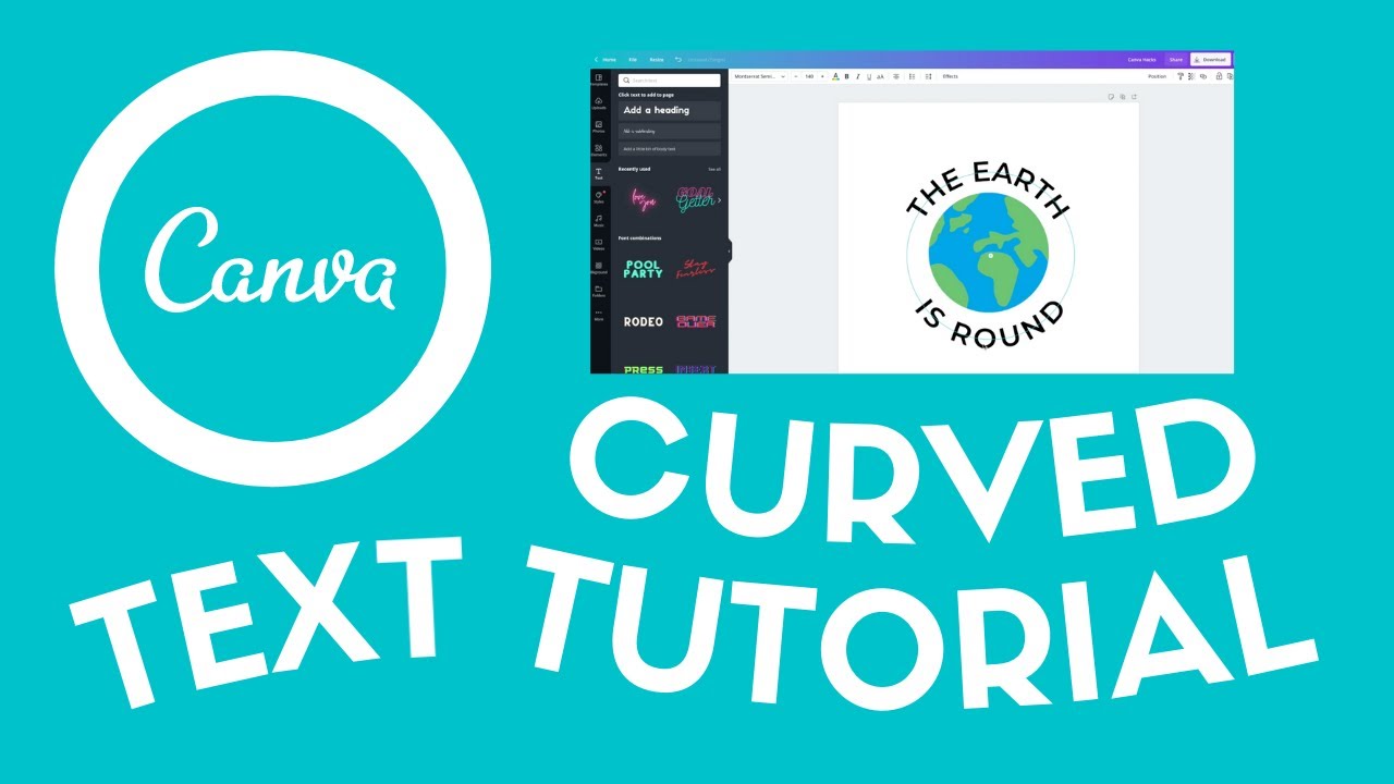 How To Make Curved Text In Canva Tutorial | Canva Tips & Hacks - YouTube