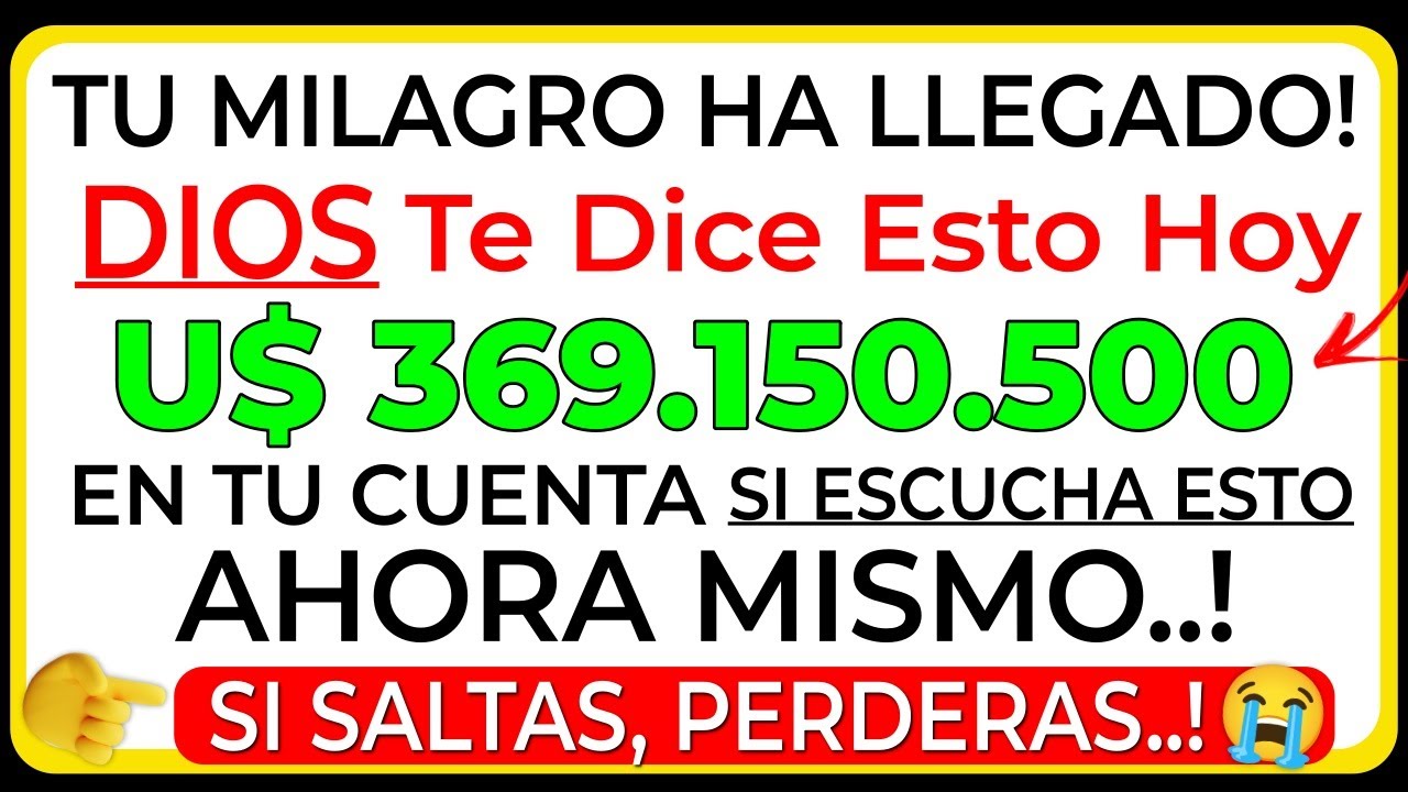 😲 DIOS TE DICE: Hoy Recibirás Una Gran Cantidad Inesperada de Dinero ...