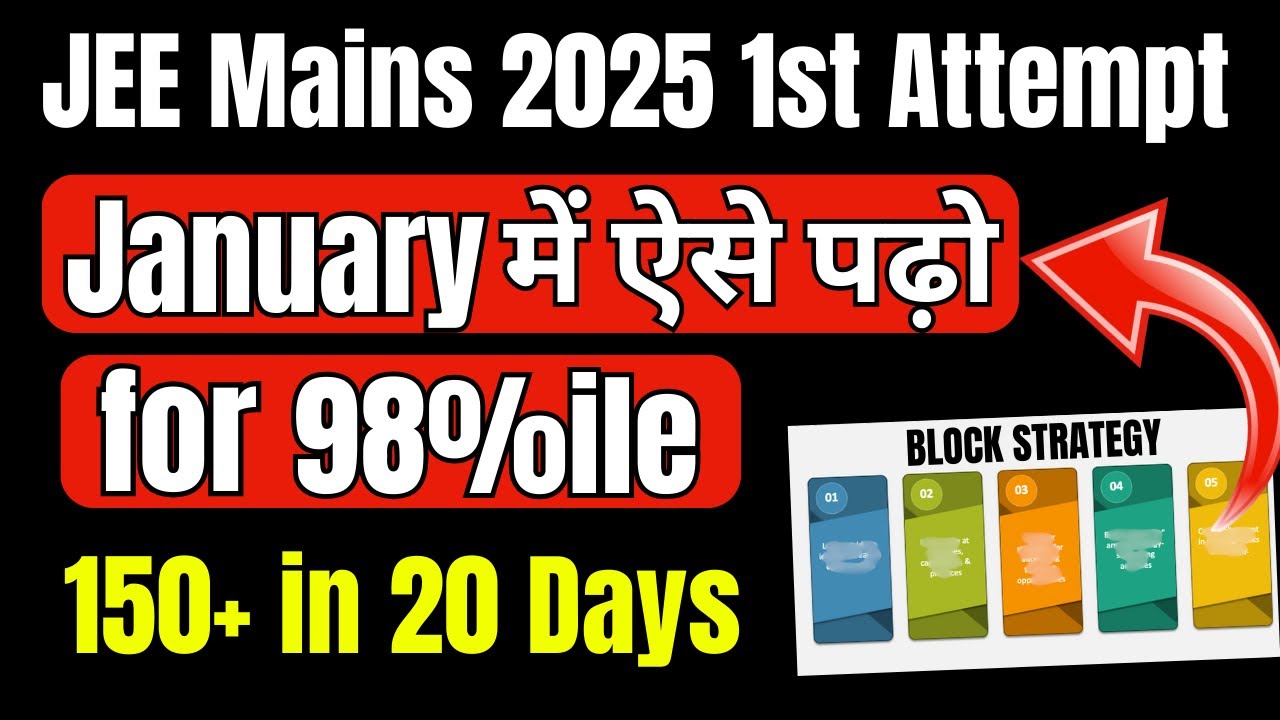 JEE Mains 2025: Last 20 Days Planner for 150+ ️ Block Strategy for JEE ...