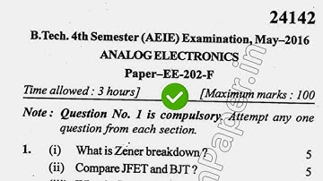 2016 Mdu BTech AEIE 4th Sem Analog Electronics Question Paper