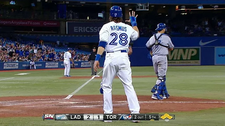 LAD@TOR: Lawrie's two-run double gets Blue Jays going