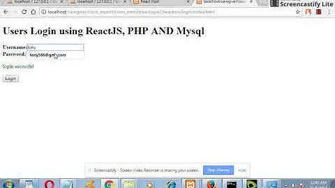 login form  using Reactjs, php and mysql