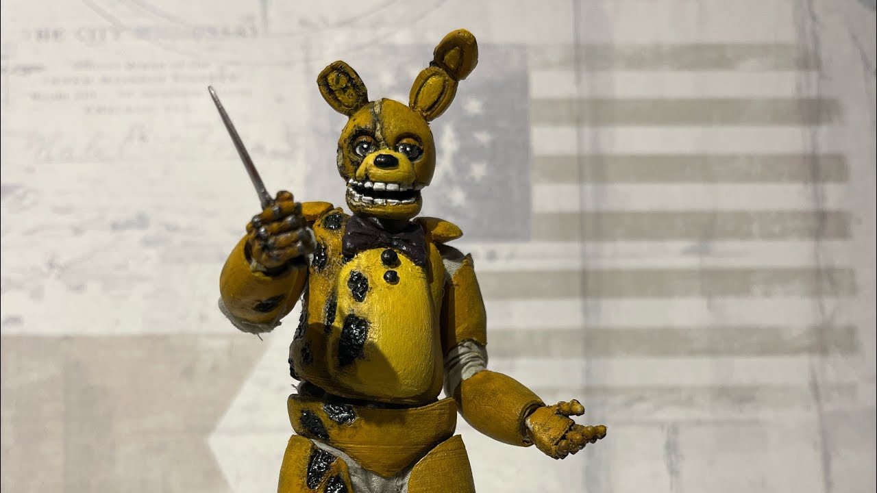 Repaint of my custom springbonnie figure - YouTube