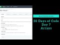Array || HackerRank || Day 07 || Python