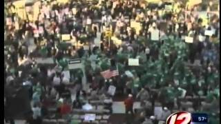 Hundreds rally against the pension reform bill at statehouse