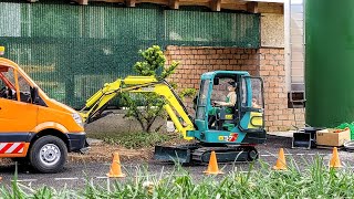 Cleaning and backfill roadside, RC excavator Yanmar B37, Mercedes sprinter