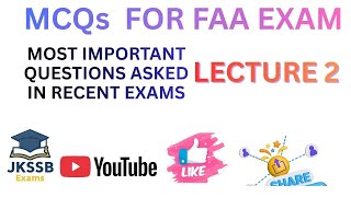 MCQs FOR FAA EXAMS | JUNIOR ASSISTANT |  STOCK ASSISTANT |  ALL EXAMS