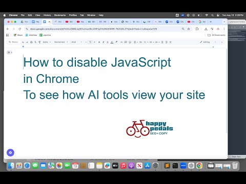 How to disable JavaScript in Chrome to check AI search visibility