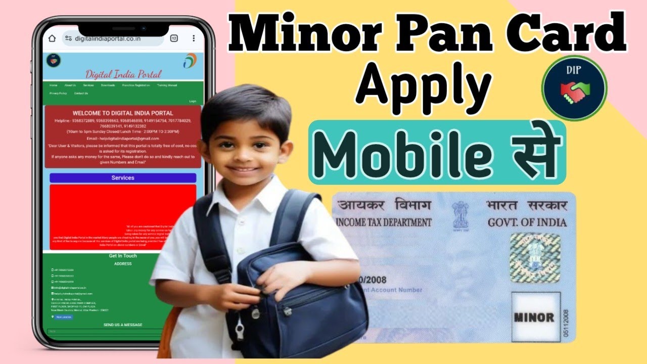 How To Apply Minor Pan Card Online Digital India Portal Pan Card