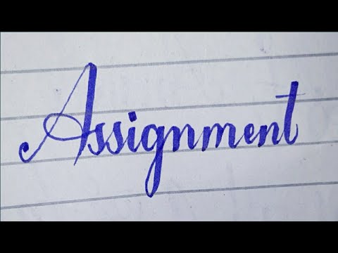 assignment in cursive writing