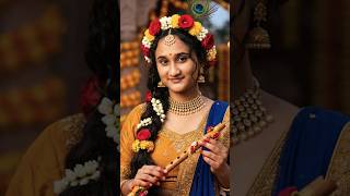 Divine Radha Krishna Vibes 💛 | Traditional Flute Portrait Shoot | Indian Ethnic Beauty ✨