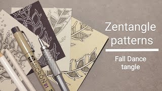 Zentangle patterns No 30: Fall dance / Zentangle doodle / Easy patterns/ Easy drawing