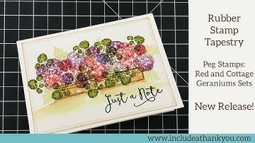Watercolor your Geraniums! | Featuring - Rubber Stamp Tapestry | Peg Stamps