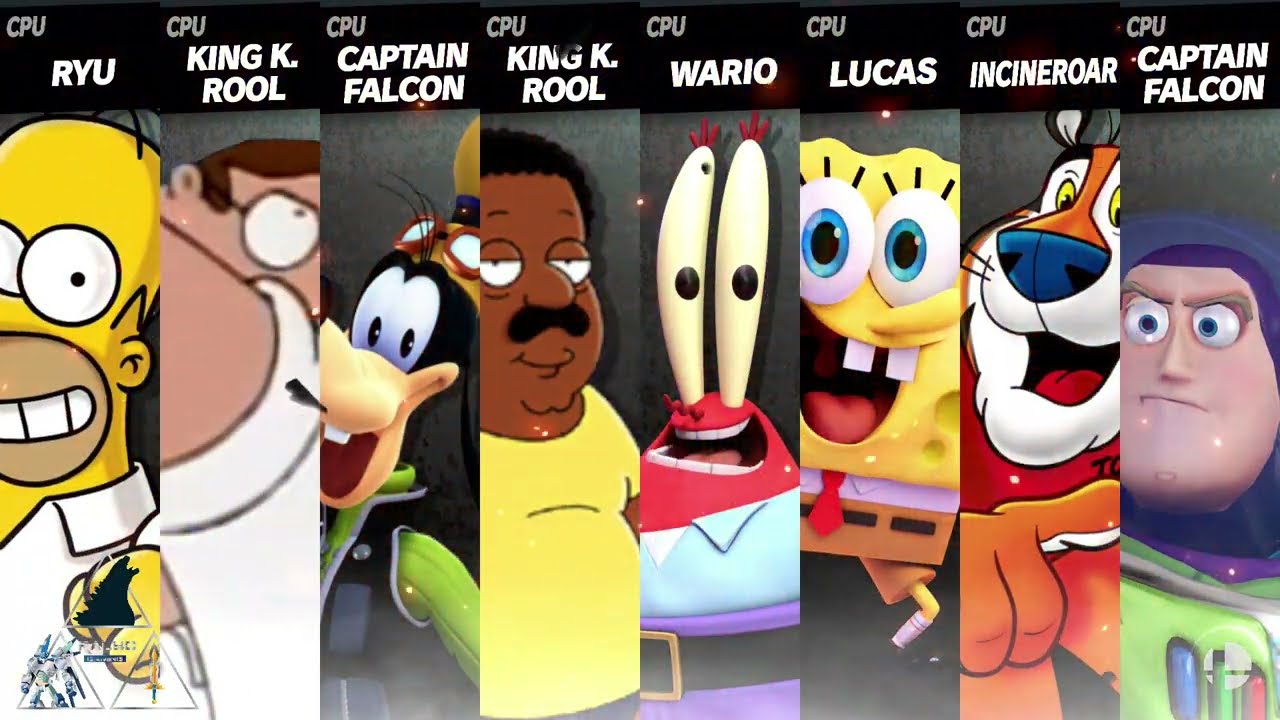 Homer vs Peter vs Goofy vs Cleveland vs Mr. Krabs vs SpongeBob vs Tony the Tiger vs Buzz Lightyear
